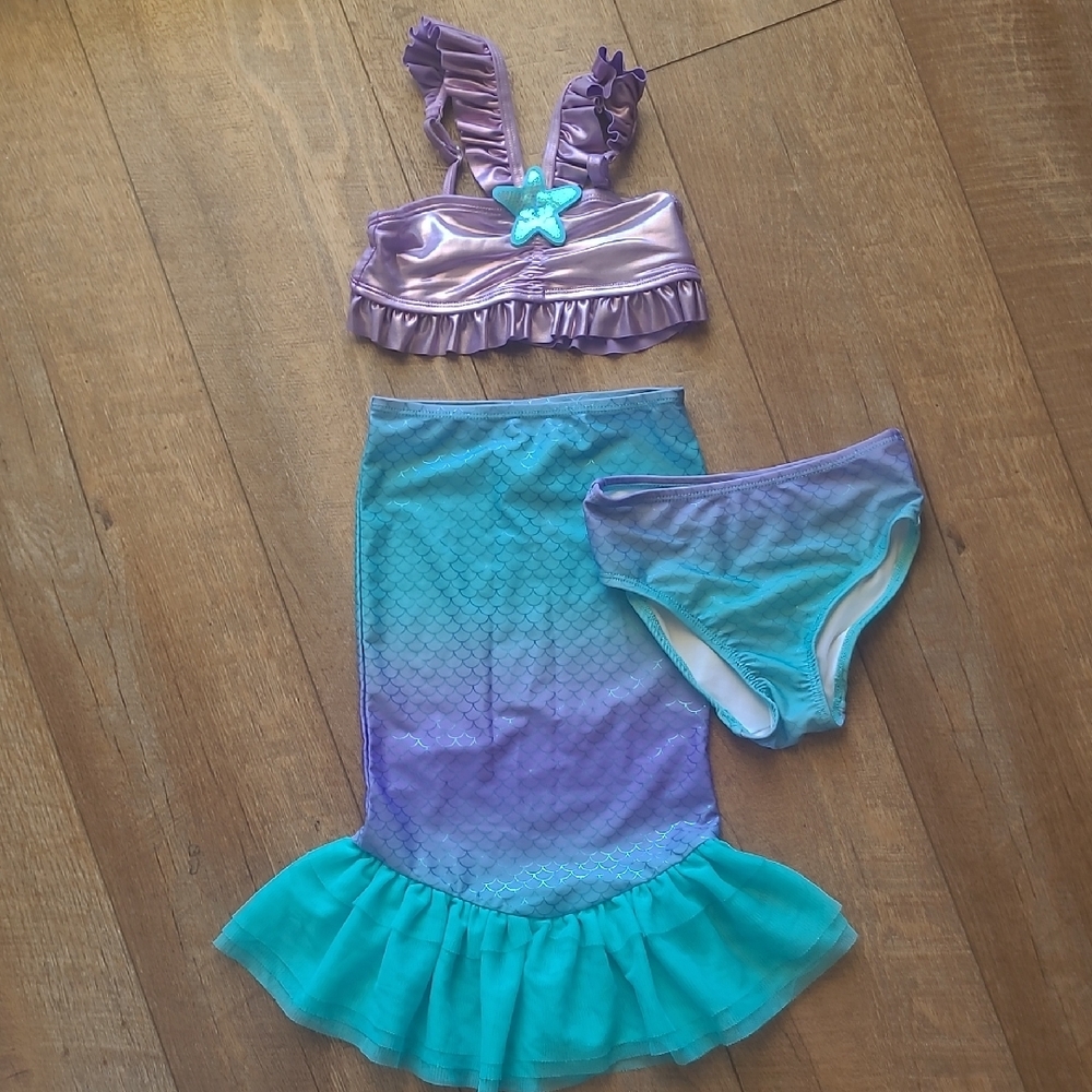 Mermaid Costume Set for Kids - Purple and Blue